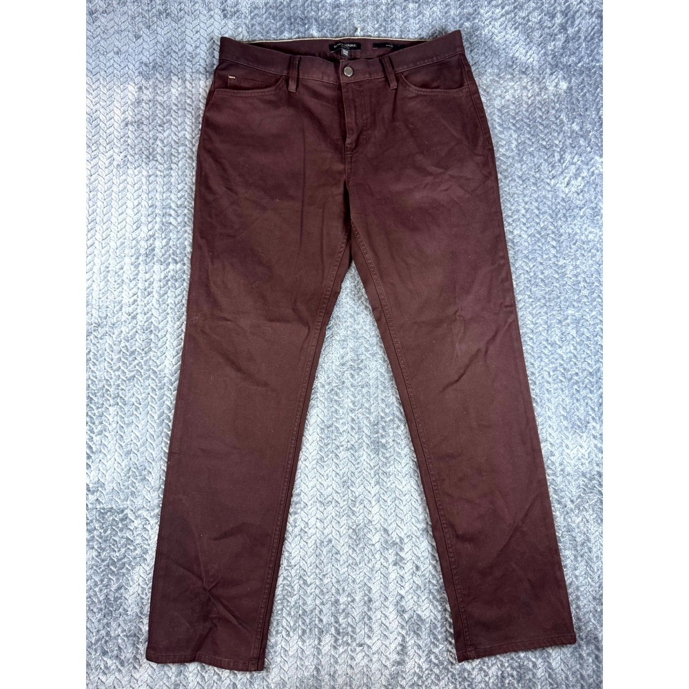 Banana Republic Traveler Pants Mens 32x30 Brown Slim Fit Denim Cotton Mid Rise